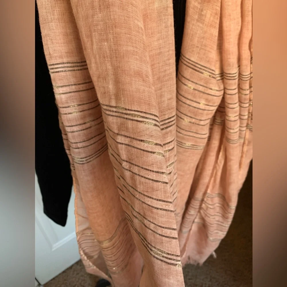 Large Peach Gauze Scarf